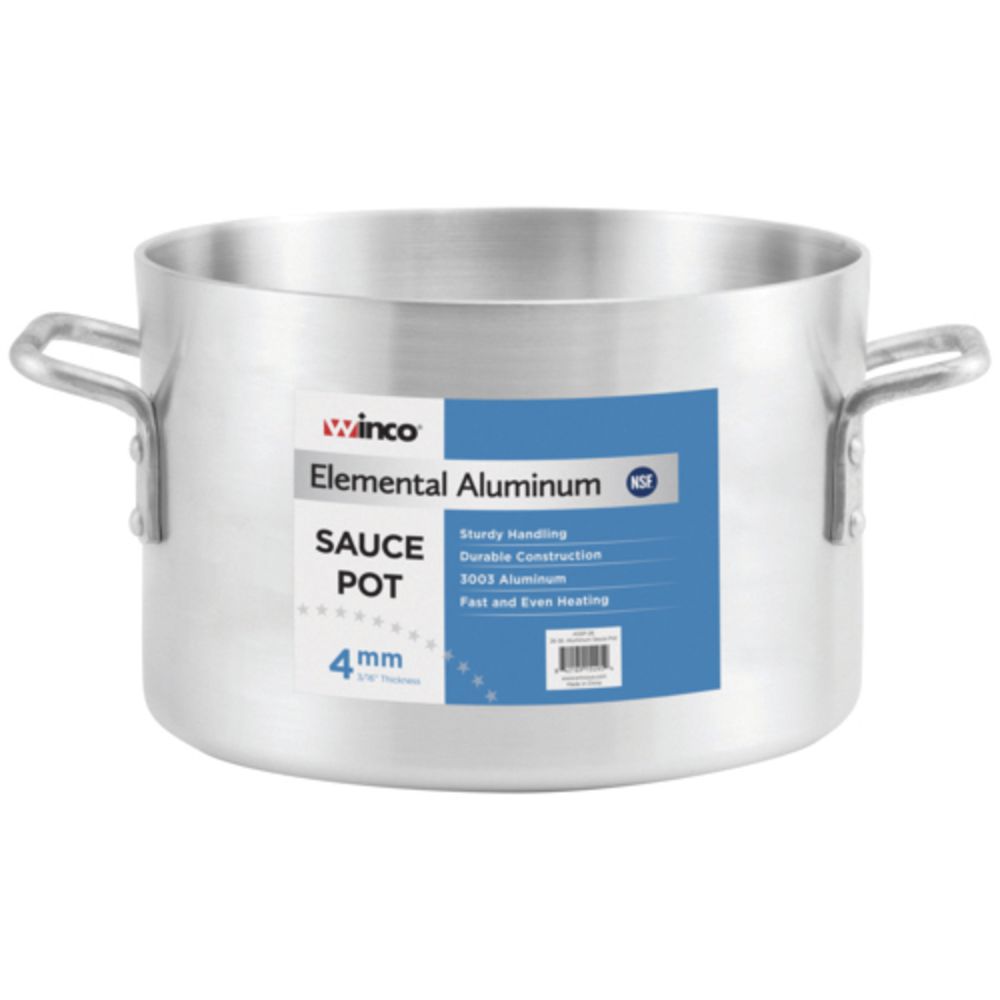Winco ASSP-14 Elemental 14 Qt. Aluminum Sauce Pot