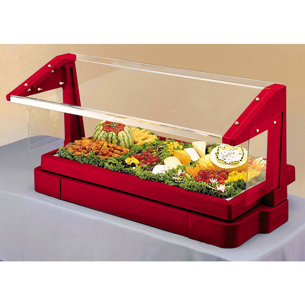 Cambro Hot Red Polyethylene Countertop Food Bar With Sneezeguard