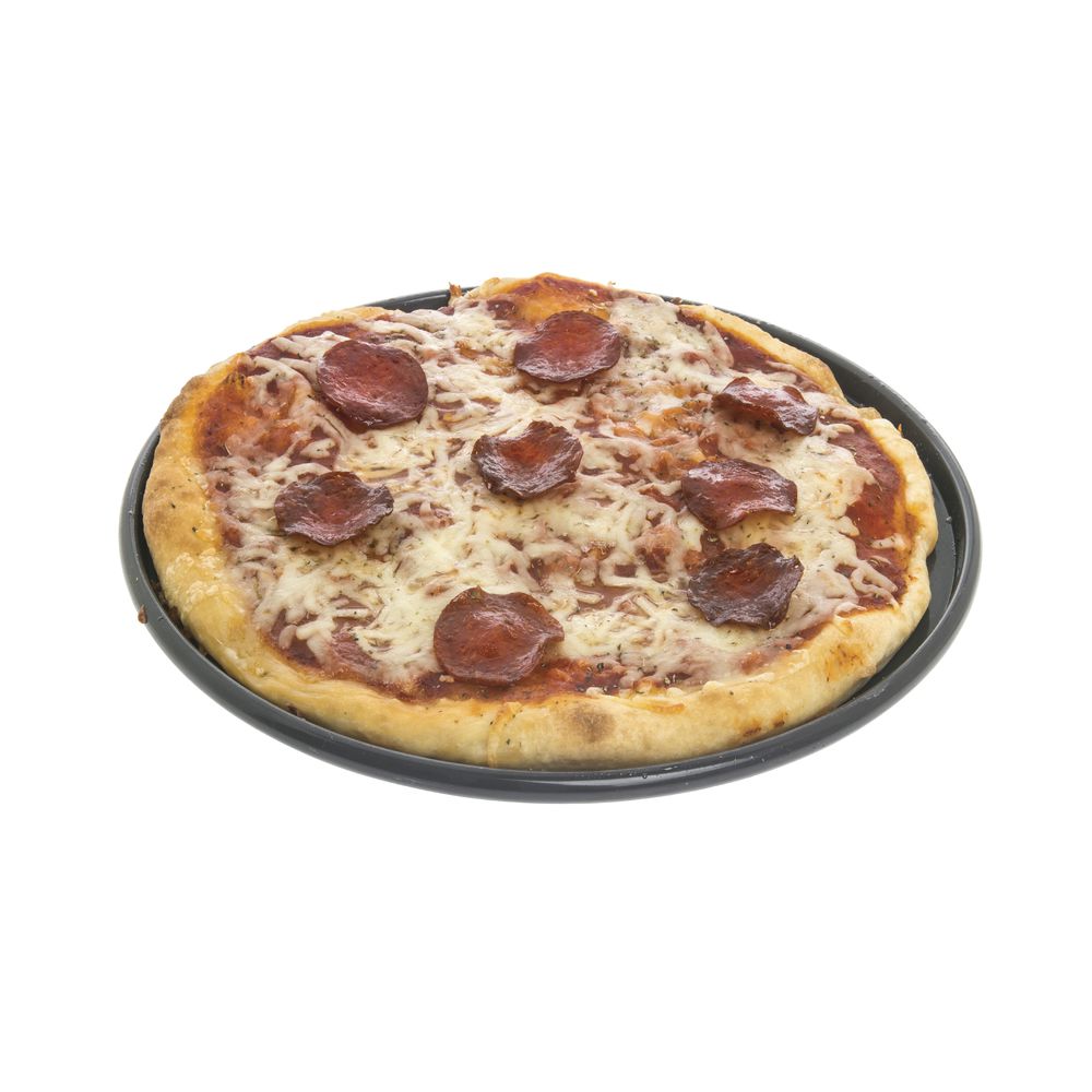 Chicago Metallic BAKALON® Aluminum Thin Crust Pizza Pan with AMERICOAT® Plus Clear Silicone