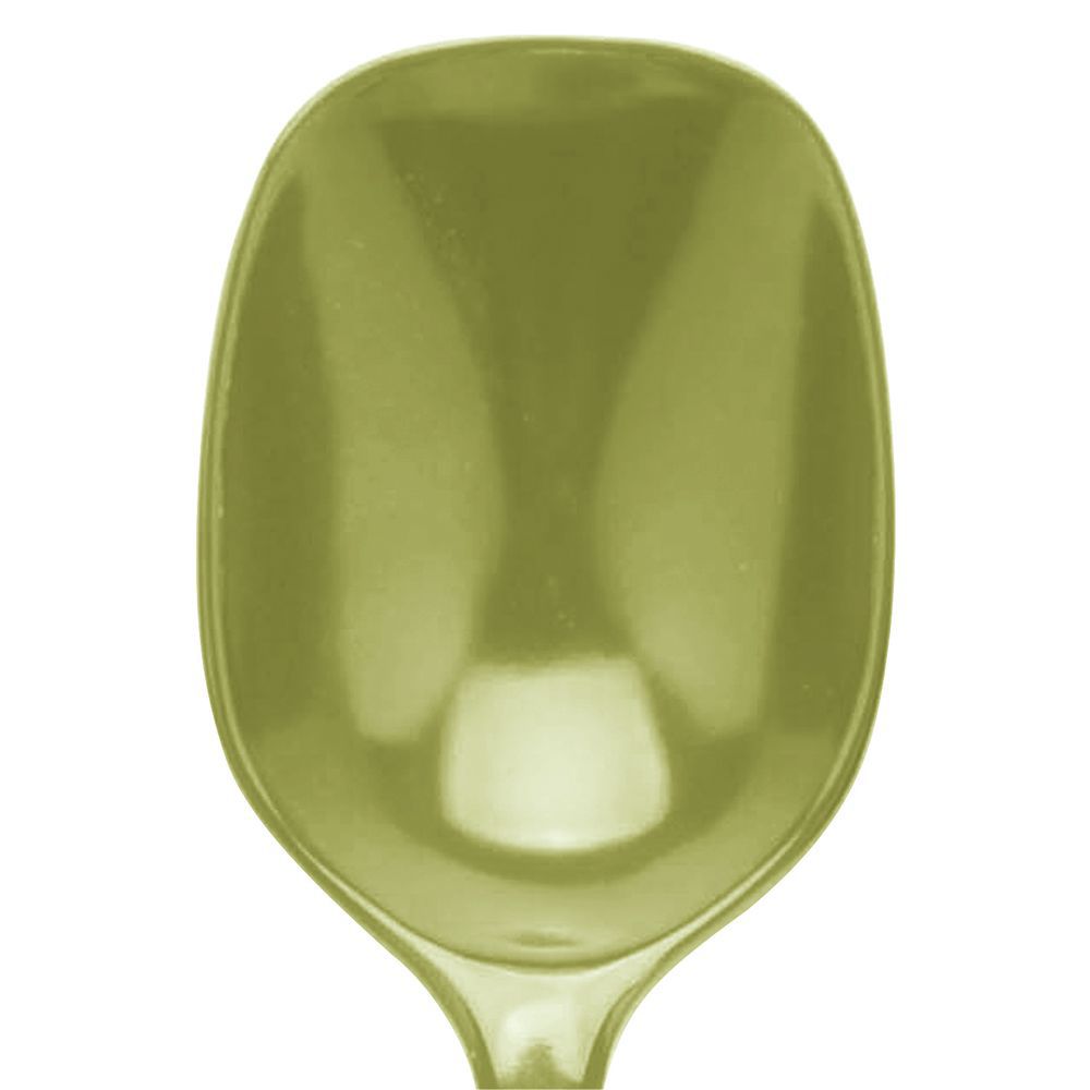 11"L Elite Slotted Willow Green Melamine Serving Spoon 