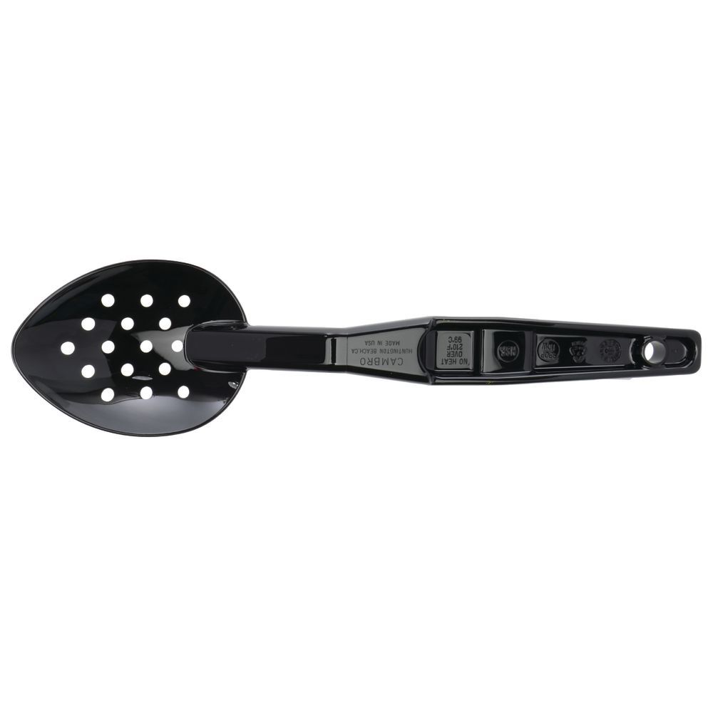 SPOON, SERVING, 11"PERFORATED, BLACK