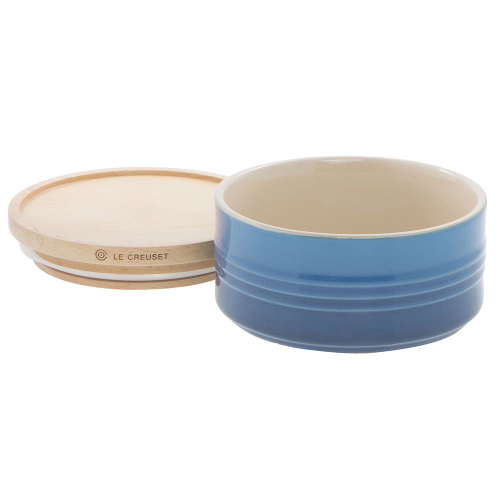CANISTER, W WOOD LID, 23 OZ, MARSEILLE BLUE