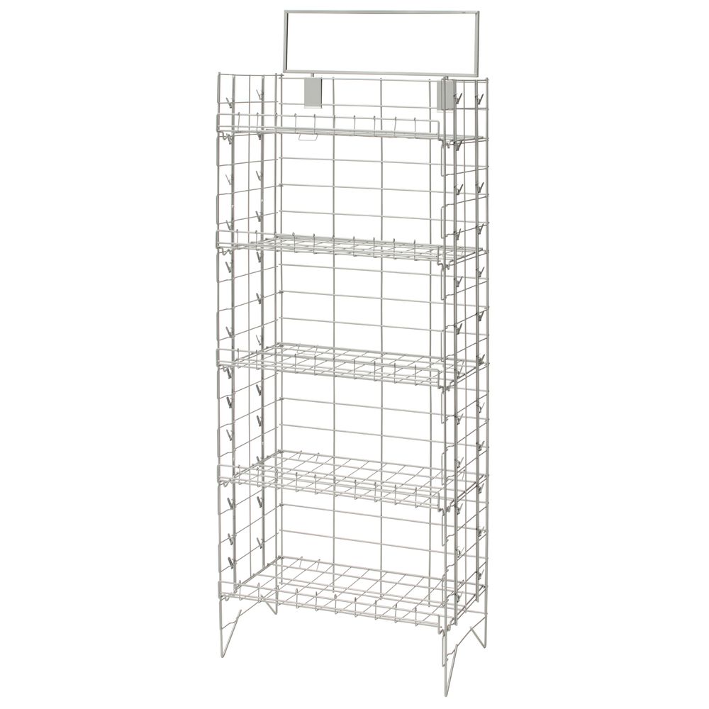 Econoco Heavy Duty Retail Display Rack - 45"H X 19.5"W, Chrome, For Shopping Bags & Trade Shows
