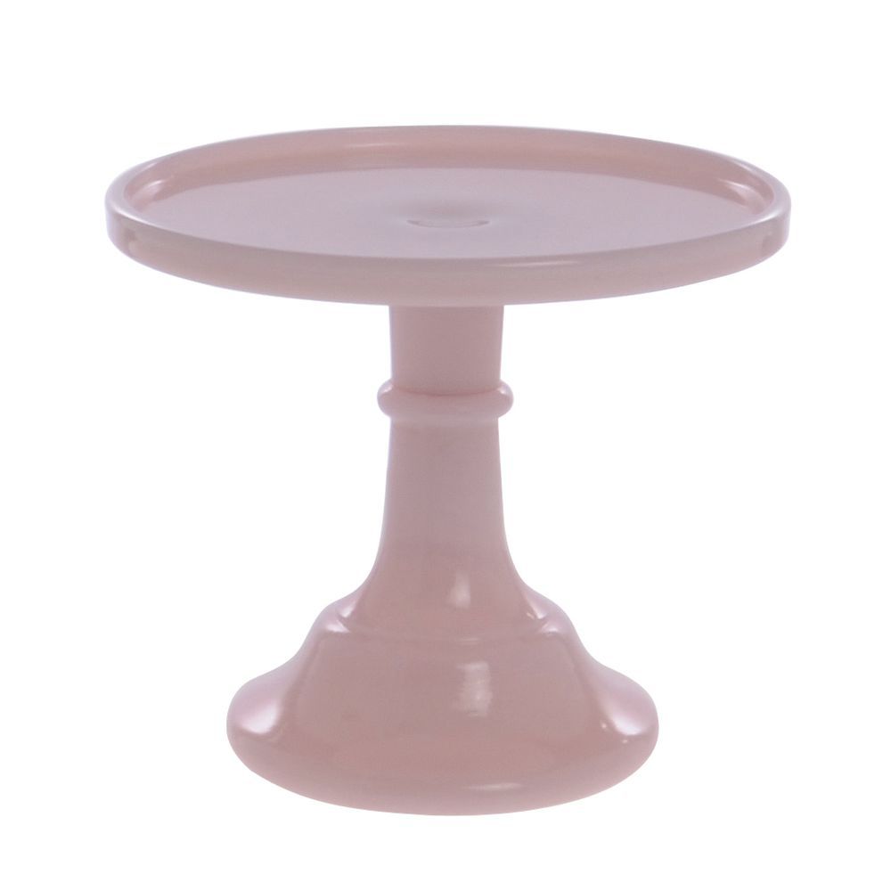 CAKE STAND, GLASS, 6DIA X 5.5H, PINK