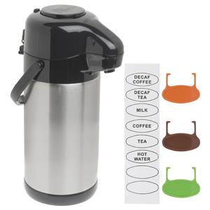 Air pot Coffee Dispenser w Pump Insulated Stainless Steel Coffee Carafe 85  OZ