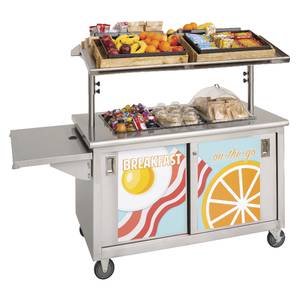 Mobile Breakfast Cart by Hubert® - Stainless Steel with Ice Bin