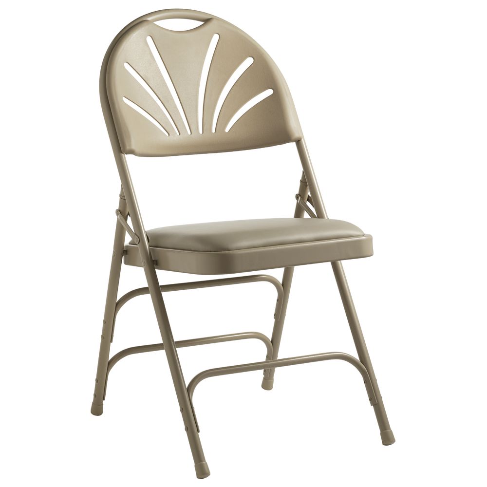 Samsonite Fanback Padded Commercial Grade Tan Steel Folding Chairs 18 1 2 L X 21 1 2 W X 34 3 4 H