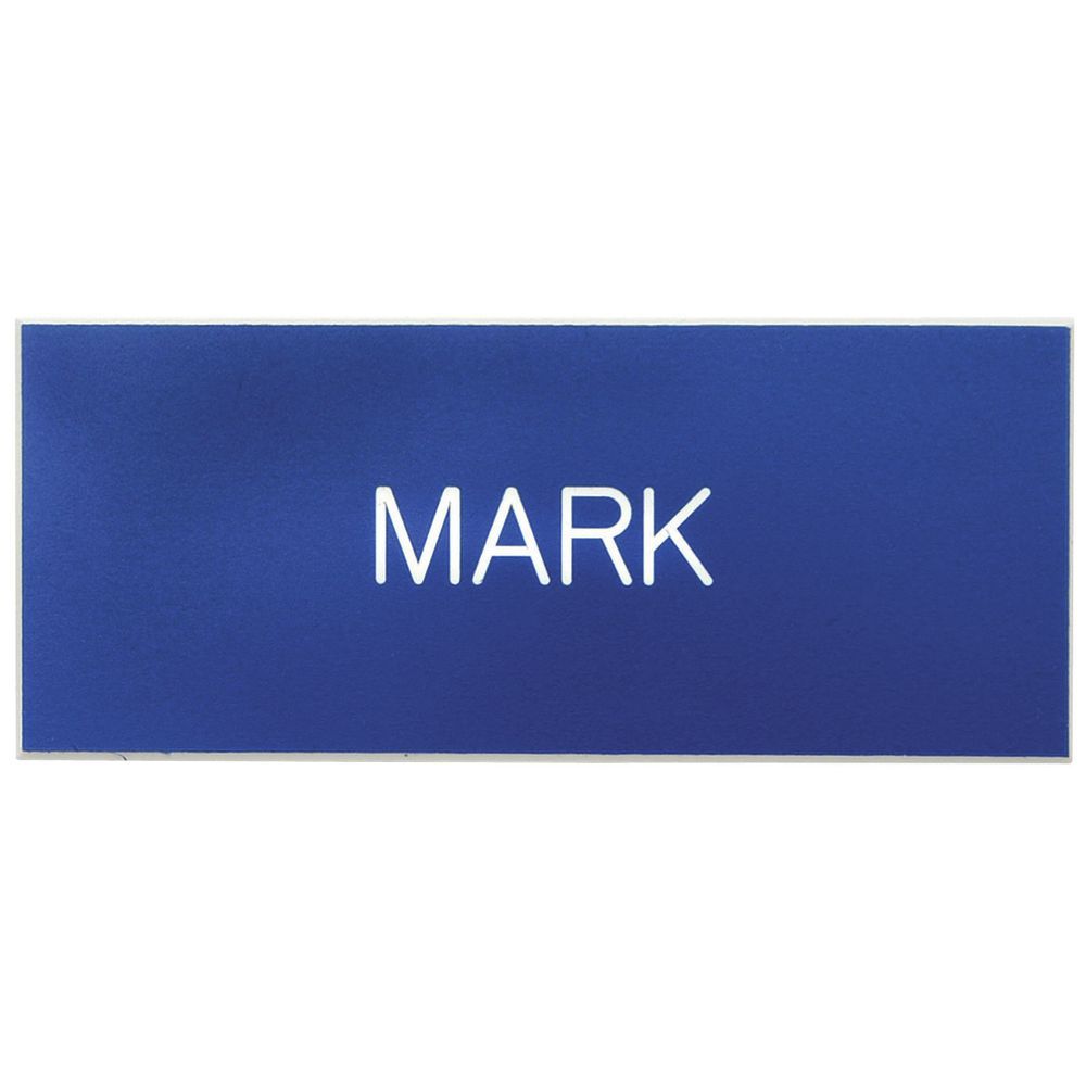 NAME BADGE, PIN-ON, 3 LINE, WHT/BLK