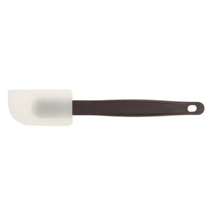 Hubert Stainless Steel Dough Scraper with Black Plastic Handle - 6 1/2L x 4 1/2W x 1H