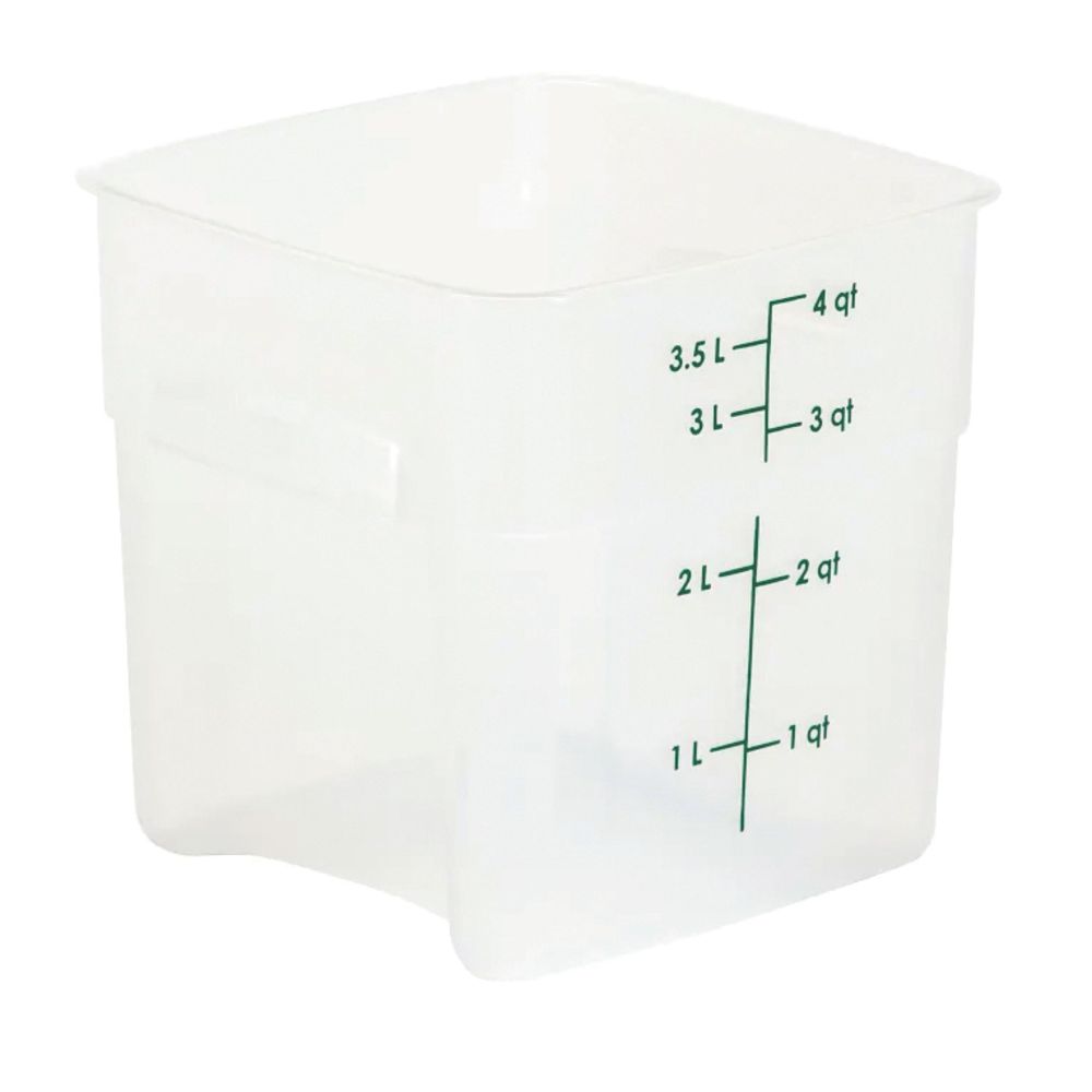 Cambro CamSquares® FreshPro Translucent 4 Qt. Polypropylene Food ...