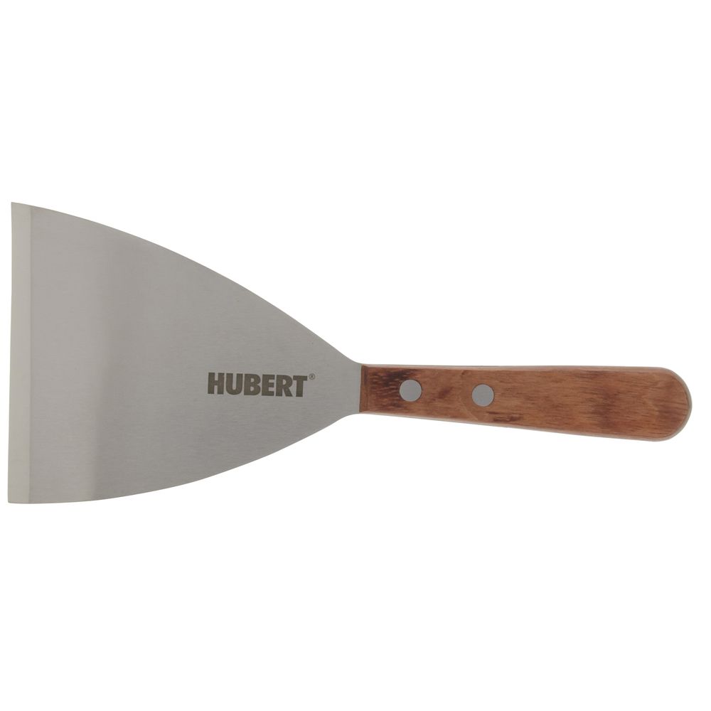 HUBERT® Stainless Steel Pan Scraper with Rosewood Handle - 4 1/2L x 4W  Blade