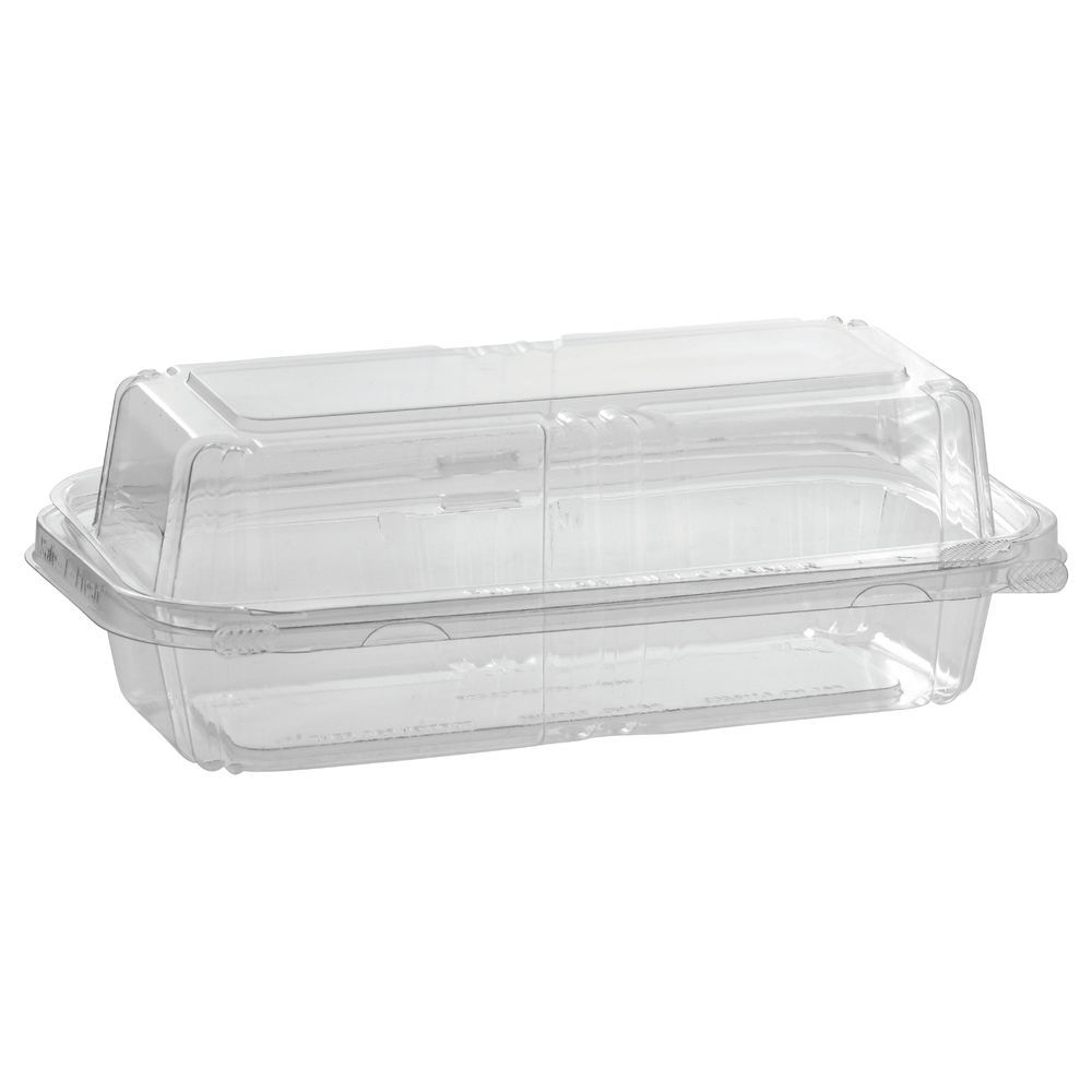 Inline Plastics TS64L Safe-T-Fresh® 64 oz Clear Plastic Hinged  Sandwich/Salad Containers - 8 3/4L x 7 7/8W x 3 1/8H