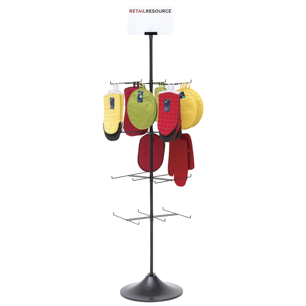 Economy Rotating 24 Hook Rectangular Merchandiser Rack