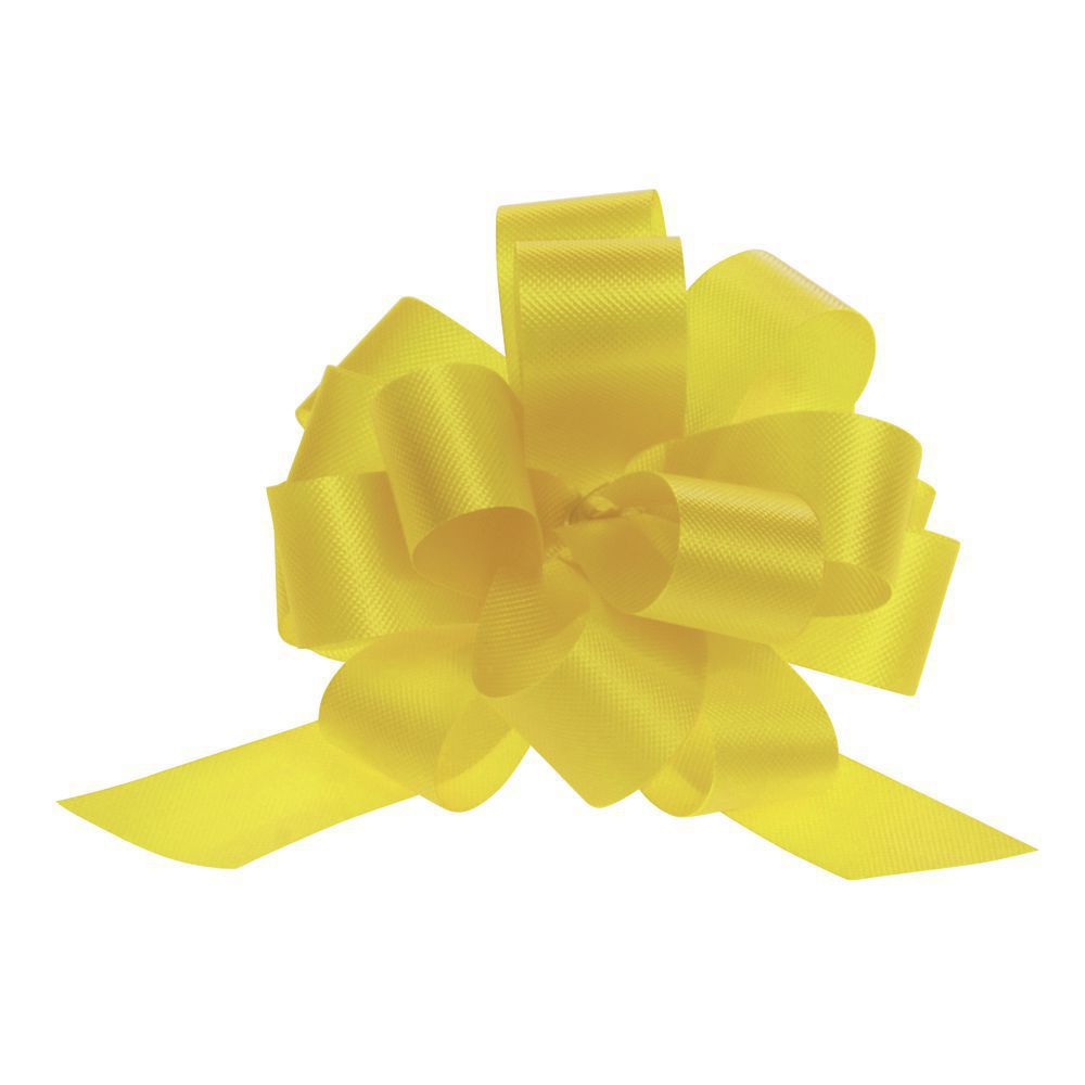 Flora-Satin Rapidbow Yellow Bow 4"