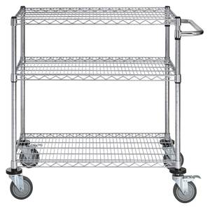 HUBERT™ Chrome-Plated Steel Wire Cart - 36L x 24W x 39 1/2H