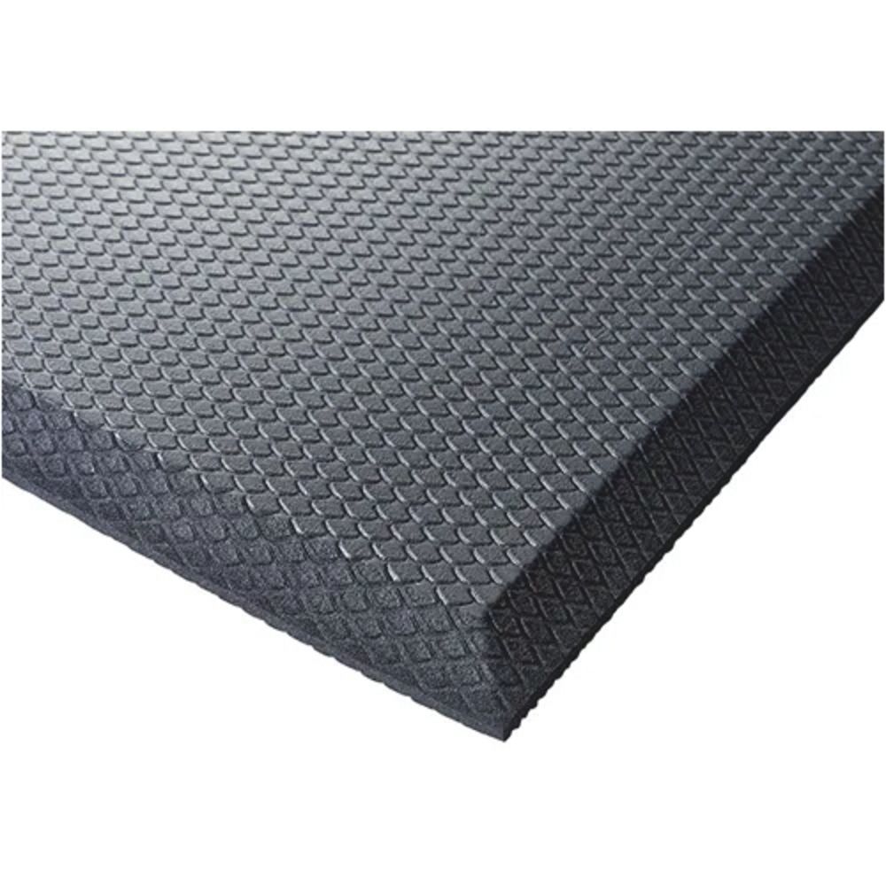 Winco Black Anti-Fatigue Rubberized Gel Foam Floor Mat - 2'L x 3'W
