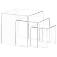 Clear Acrylic Display Stands, Set of 3