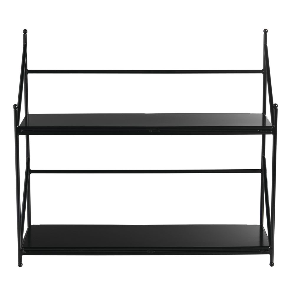 Expressly Hubert® Black Metal Countertop 2-Shelf Display - 16 3/4