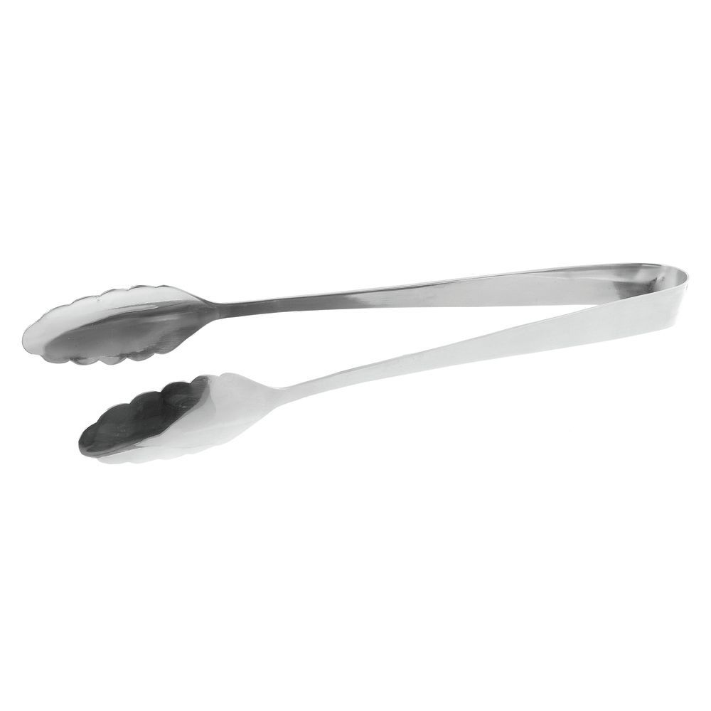11&#34; Stainless Steel Tongs with Scalloped Design