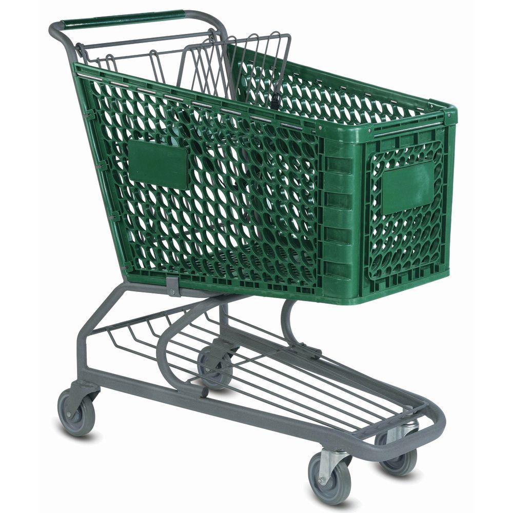 Versacart Green Plastic Shopping Cart - 39 1/2