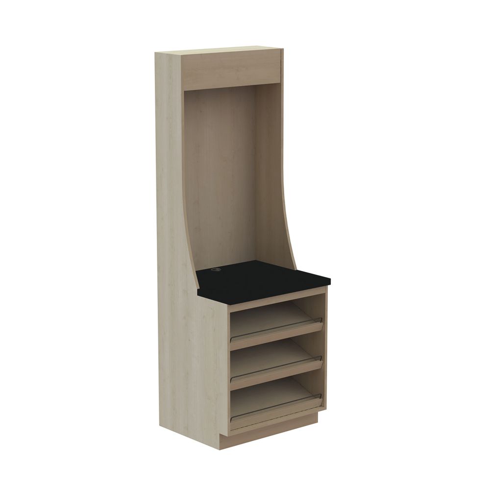 Kratos Micro Market Module with Shelving, Urban Oak Plank and Graphite ...
