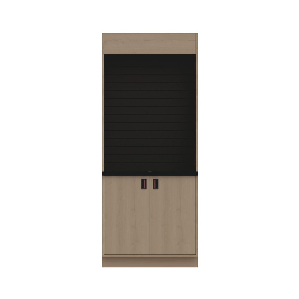 Kratos Micro Market Module with Cabinet and Slatwall, Raw Oak Plank and ...