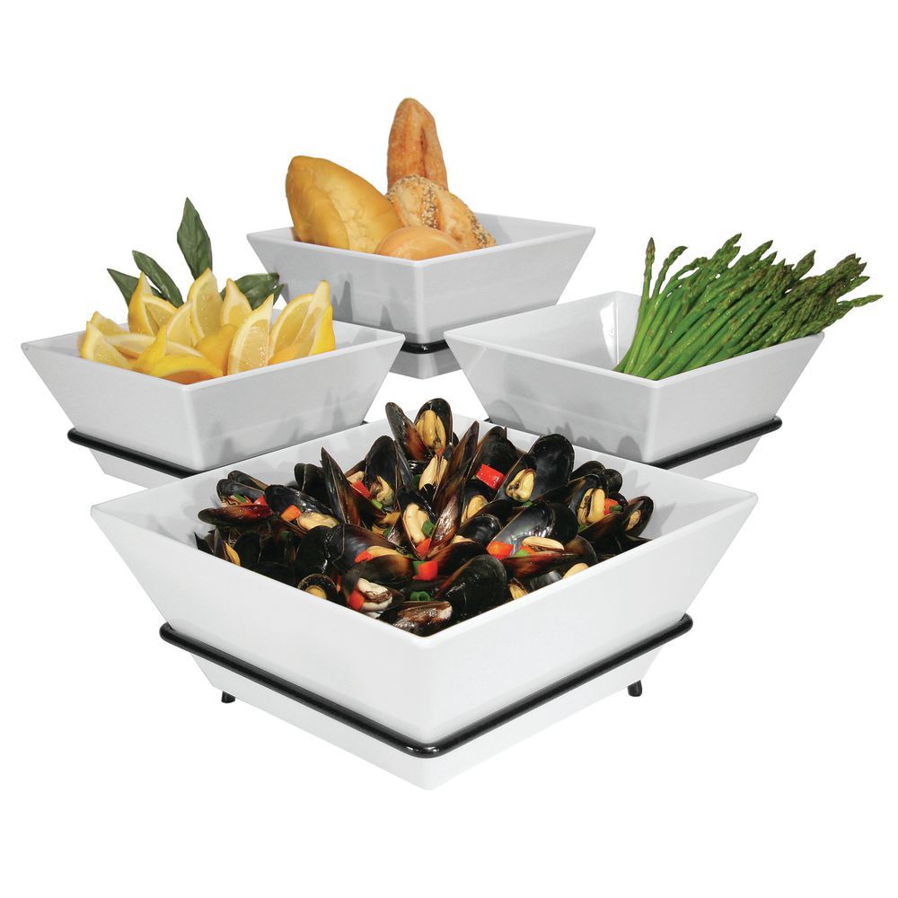 Four Tier Buffet Server Accommodates Multiple Dishes