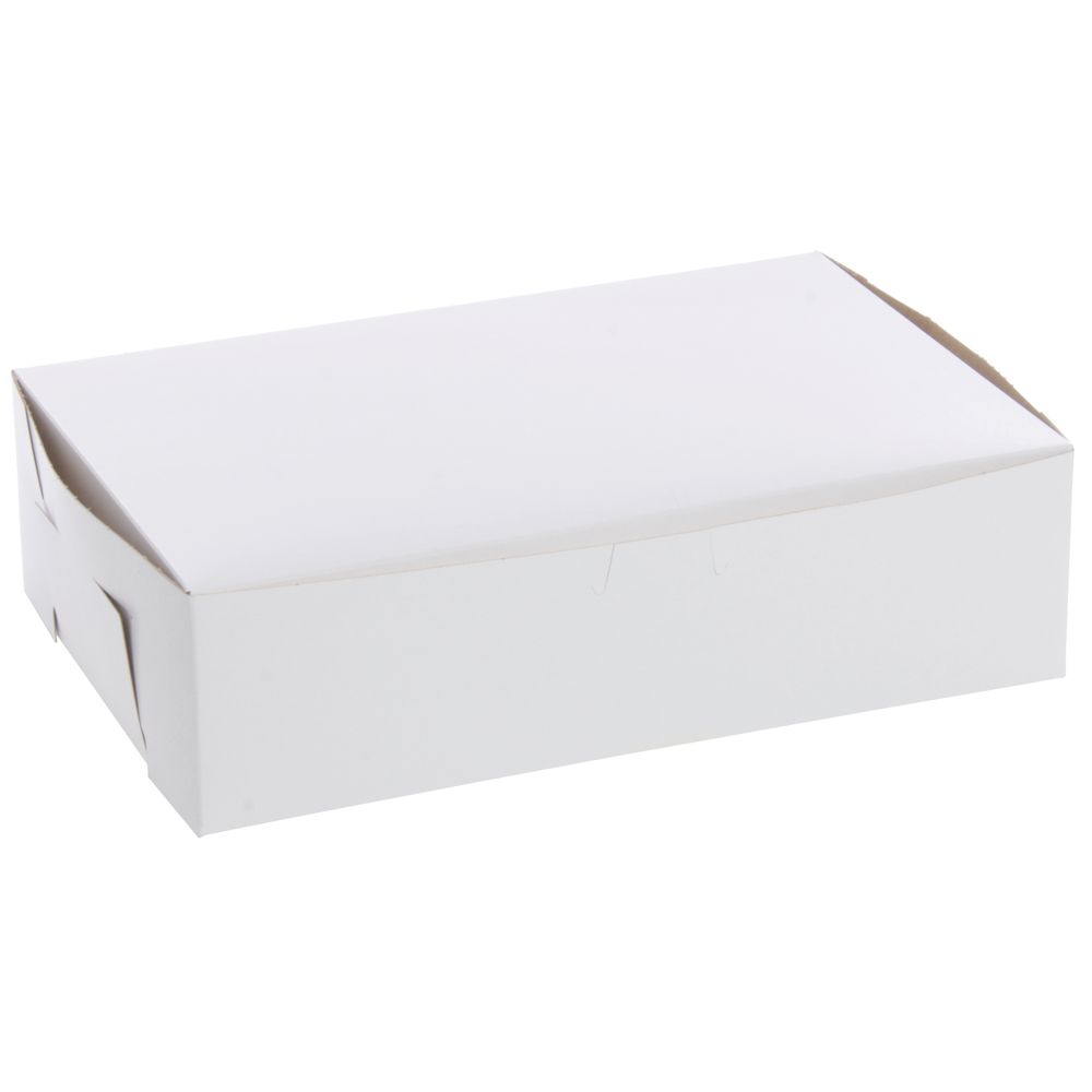 BOX, BAKERY, WHITE, 1-PC HINGED, 11X7.25X3