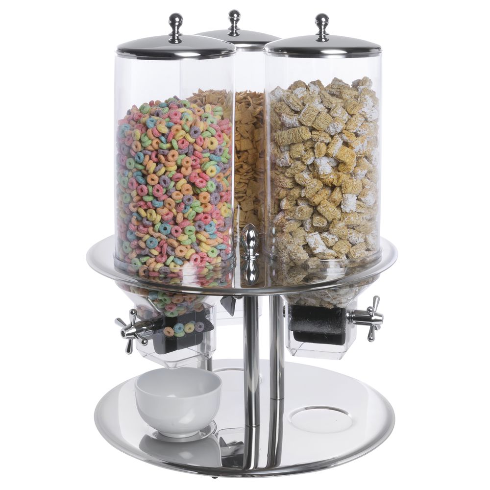 Cal-Mil 3 Compartment Stainless Steel Base Cereal Dispenser - 13L x 17  1/2W x 22 1/2H