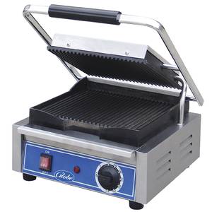 Equipex 208 / 240 Volt Cast Iron Panini Grill Single - 16L x 17W