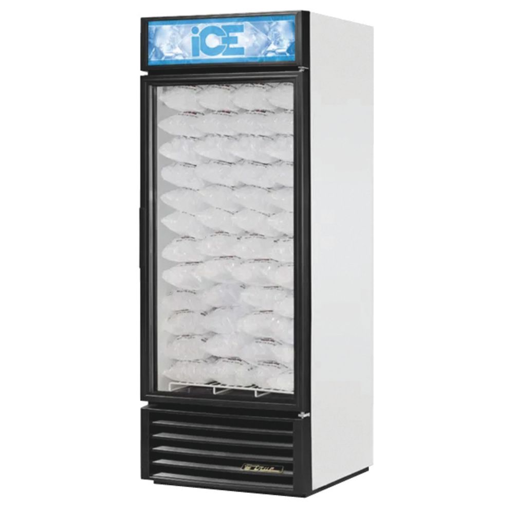 True GDIM-26NT-LD White One-Section Ice Merchandiser