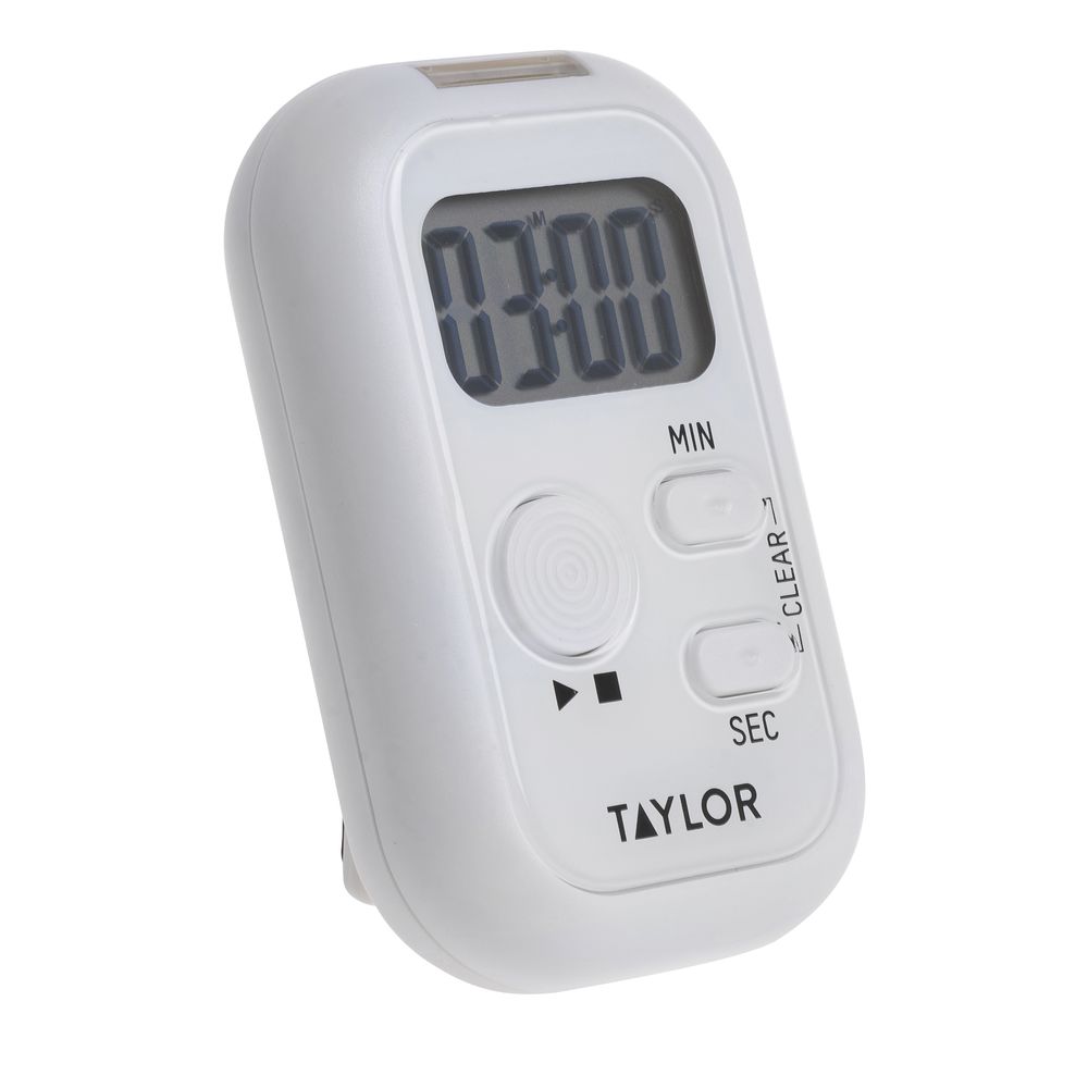 Taylor White Plastic Four Event Digital Kitchen Timer - 3 1/2L x 16