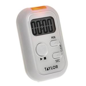 Taylor 5863 Splash 'N' Drop Digital 25 Hour Kitchen Timer with Clock and  Backlight