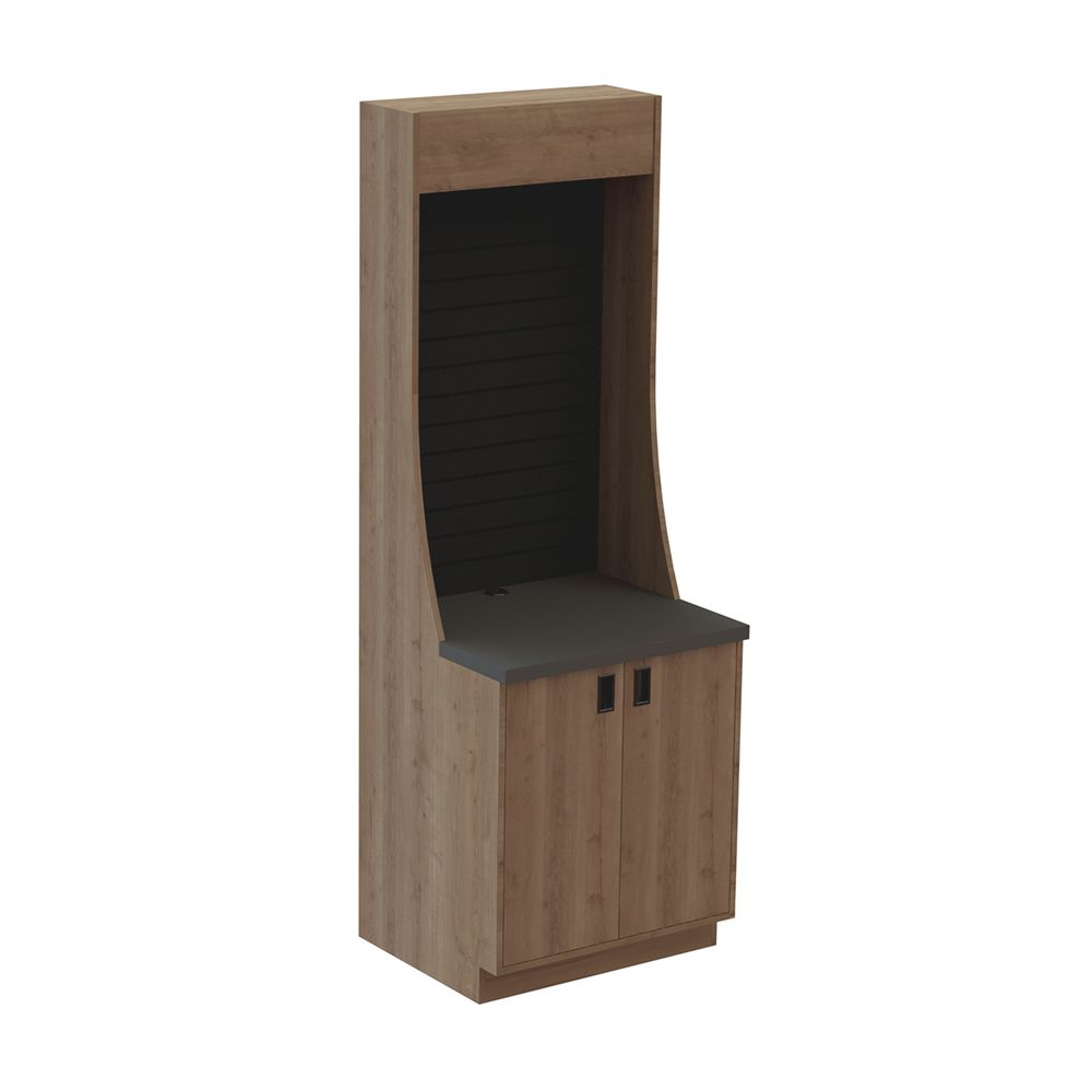 Kratos Micro Market Module with Shelving, Urban Oak Plank and Graphite ...