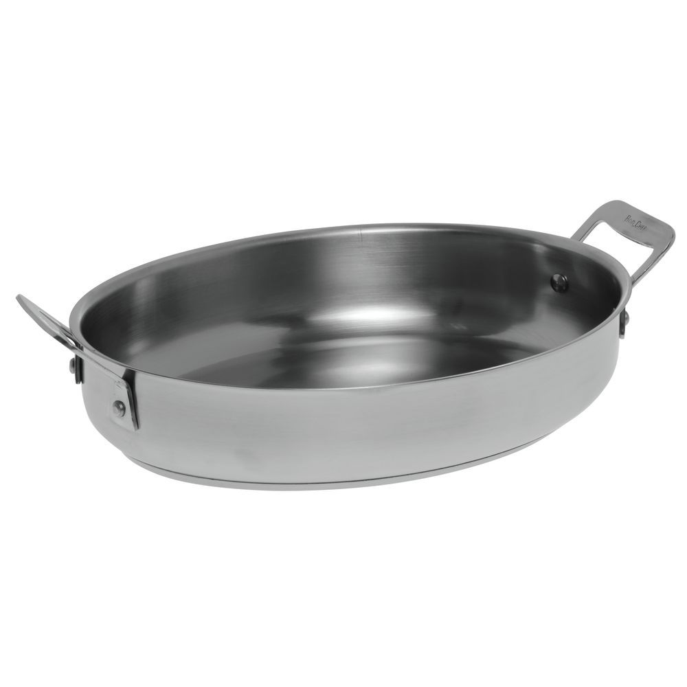 Bon Chef Cucina Collection Oval Stainless Steel Pan 12"L  x  8 7/8"W  x 1 1/2"H  with Handle 2.5 qt