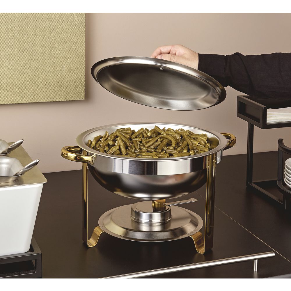 HUBERT® Classic 4 1/4 Qt Round Stainless Steel Chafer - 16 1/2