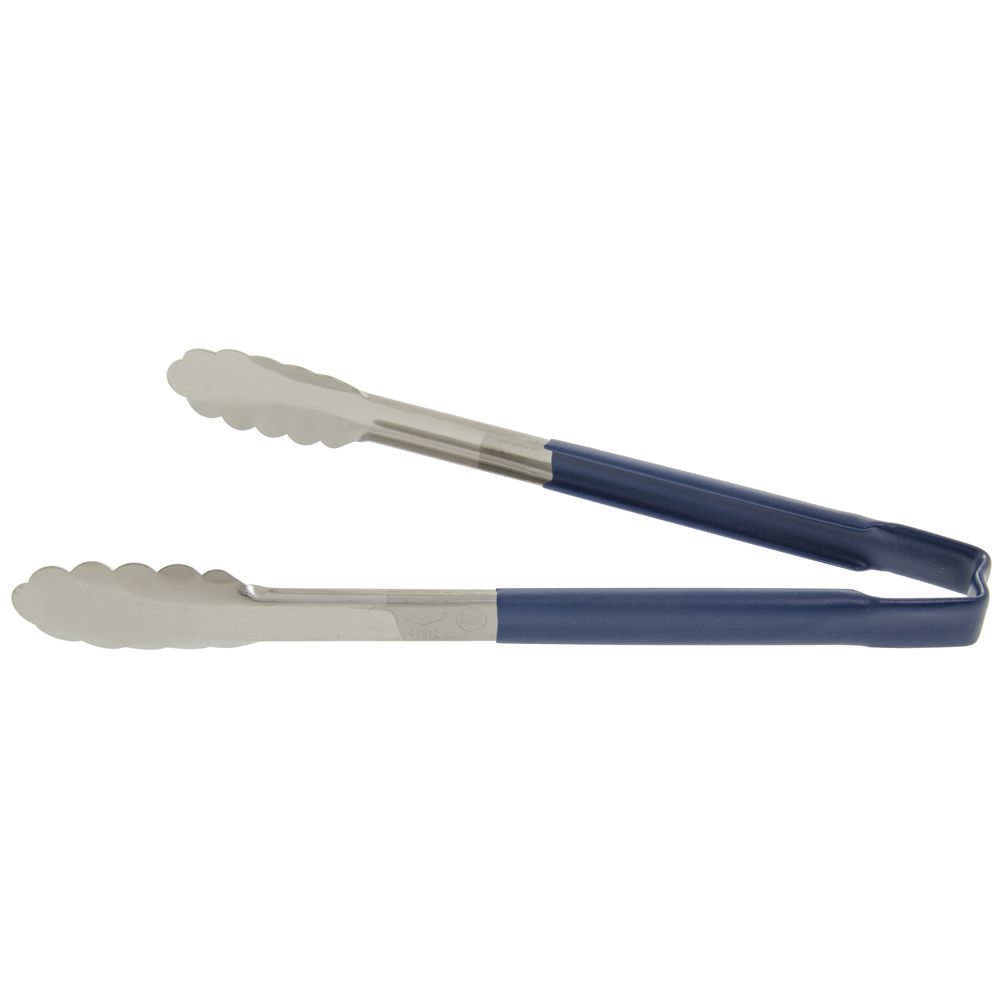 Vollrath Jacob&#39;s Pride Kool-Touch 12" L Blue Scalloped Utility Tong