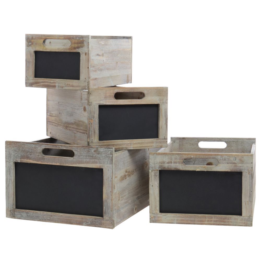 wooden box with chalkboard