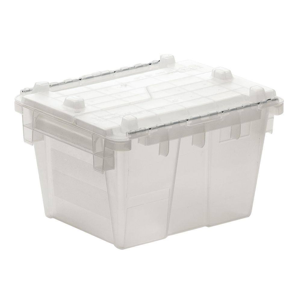 Orbis Clear Plastic FliPack® Stack-N-Nest Storage Tote With Lid - 12L x  10W x 7 3/4D