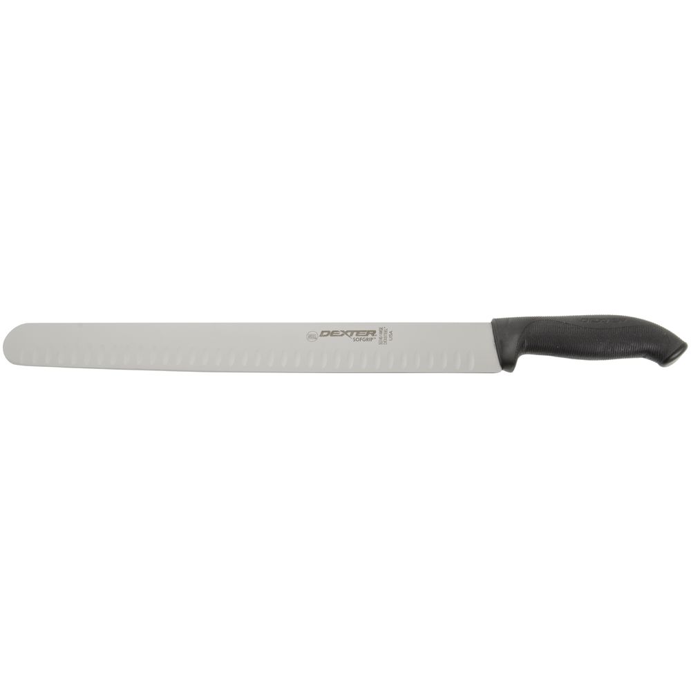 Choice 12 Granton Edge Slicing Knife with White Handle