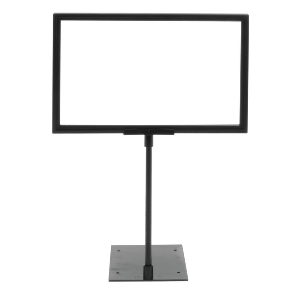 Black Plastic Sign Display Stand Shovel Base 8&#34; Stem For 7&#34;H x 11&#34;W Inserts