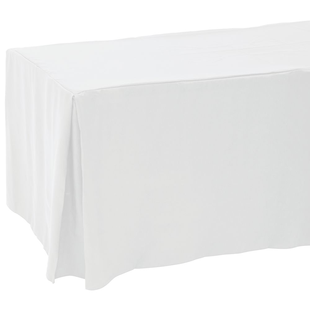 TABLECOVER, FITTED W/PLEATS, 30X96, WHITE