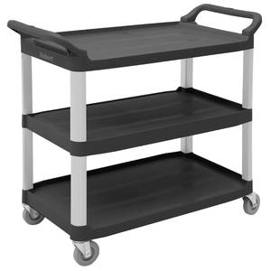 Hubert Stainless Steel 3-Shelf Medium Duty Utility Cart - 39 1/4 inchl x 22 3/8 inchw x 37 1/4 inchh