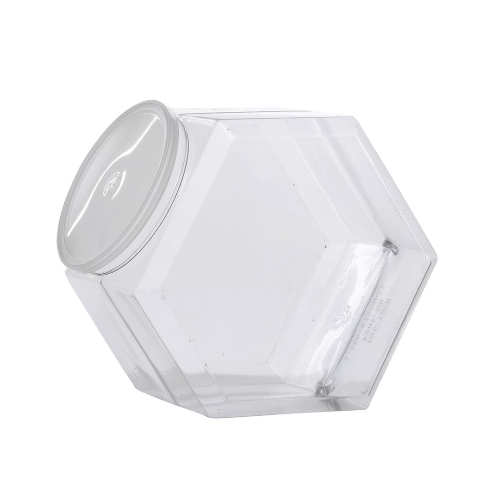 6 Pieces Clear Plastic Candy Jar Plastic Cookie Jars with Airtight Lids  Hexagon Shaped Candy Containers Large Hexagon Food Storage Containers for