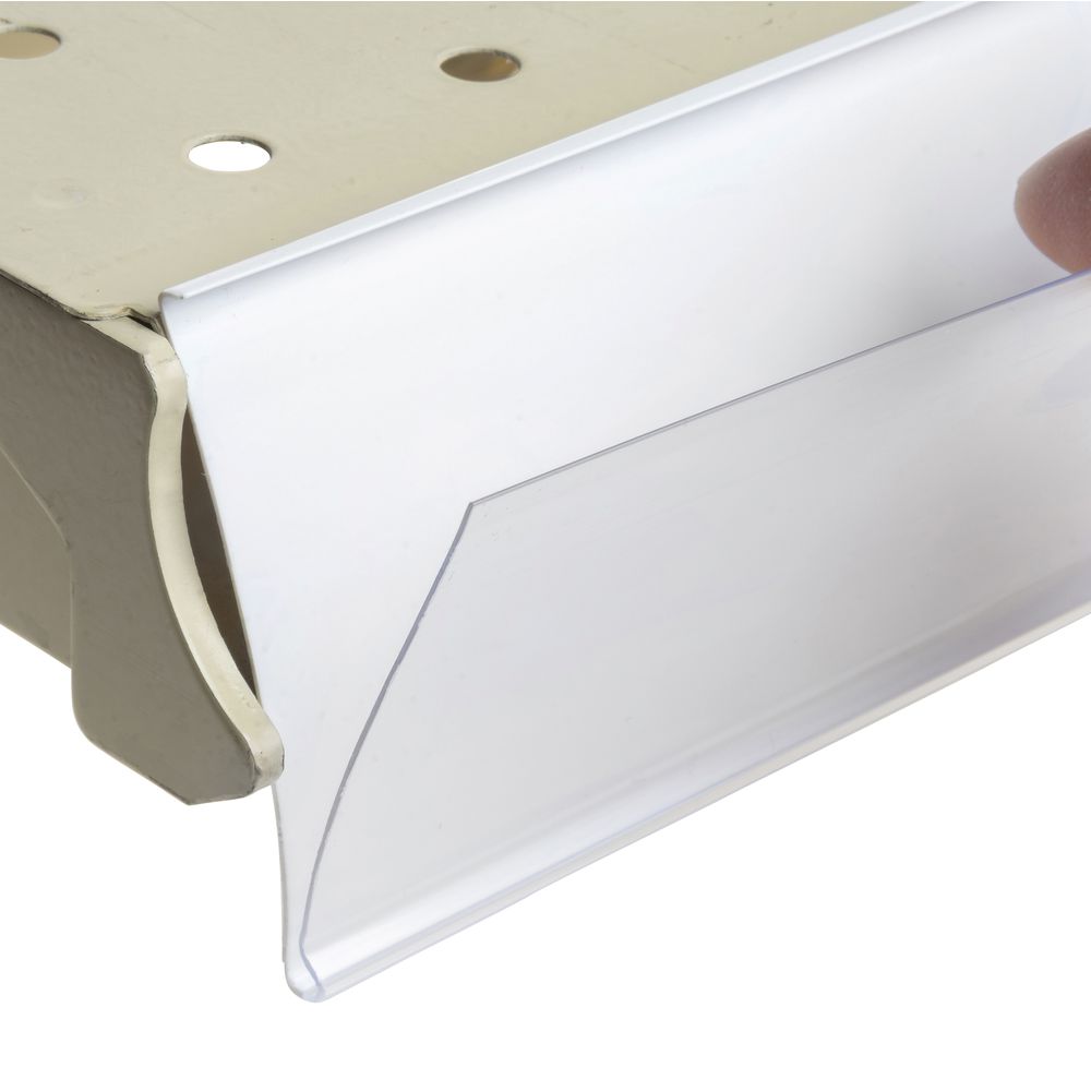 White Plastic Extra Duty Shelf Label Holder With Self-Adhesive Back - 1  1/4H x 47 7/8L