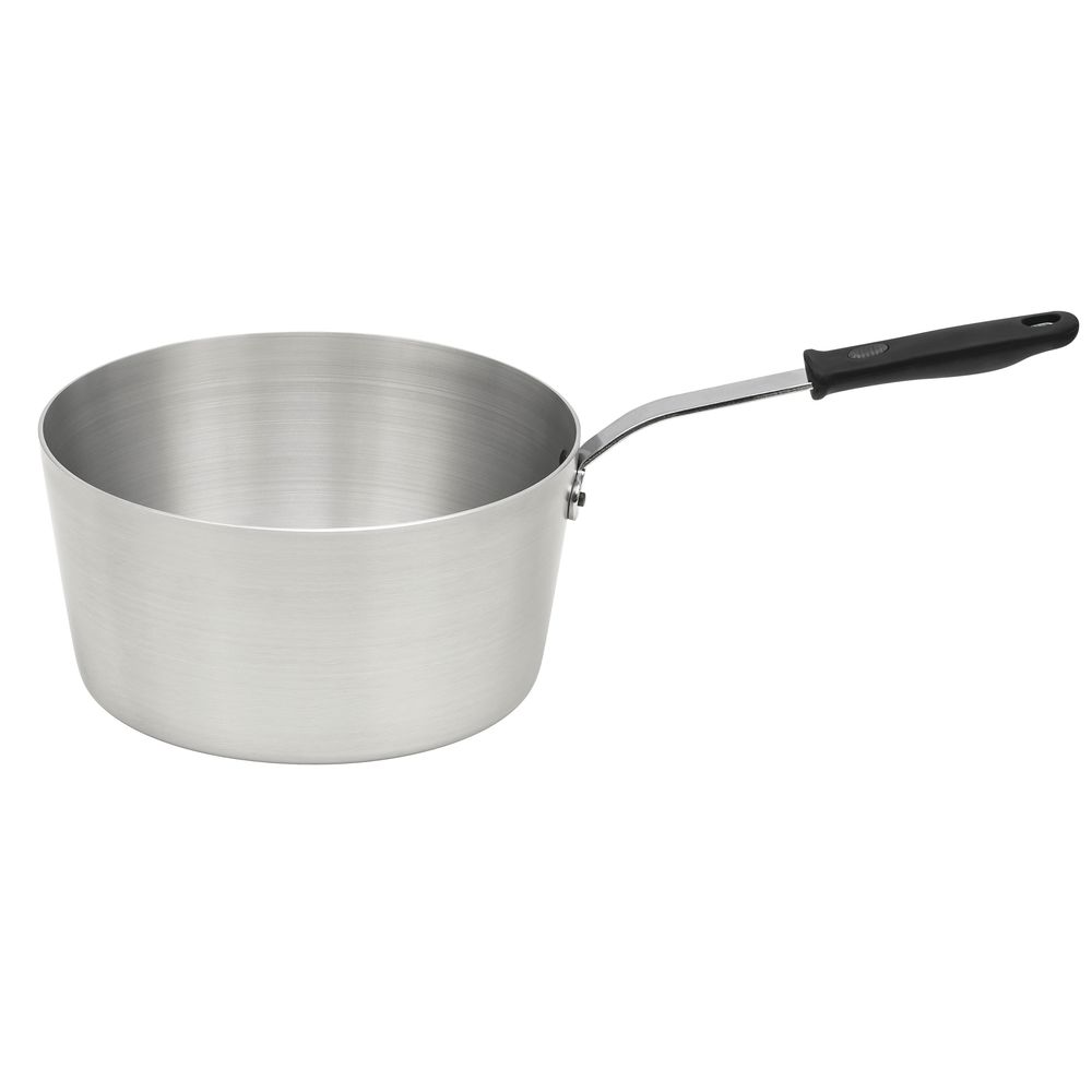 Vollrath Wear-Ever 3.75 qt. Tapered Aluminum Sauce Pan with Black Silicone Handle 6821375