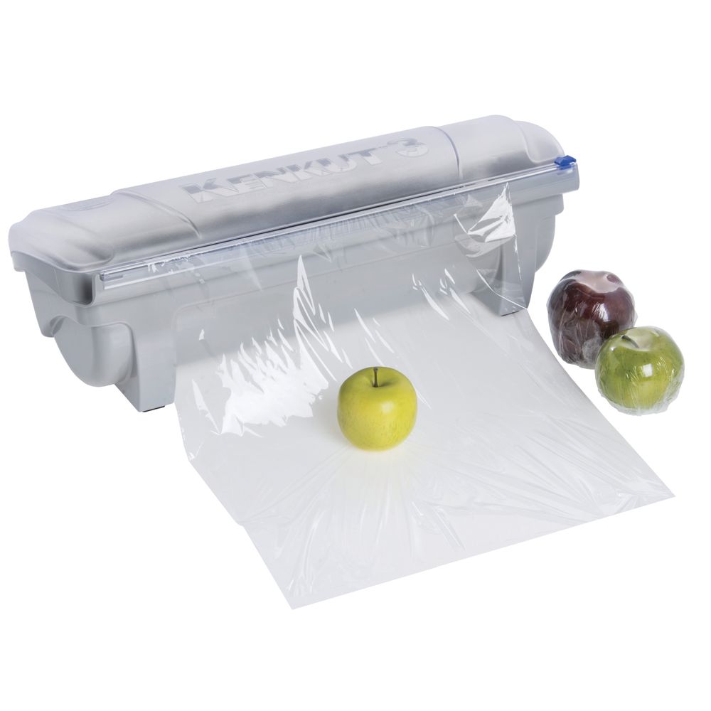 1pc 13.7x7.3inch 3 in 1 Wrap Dispenser with Cutter, Plastic Wrap