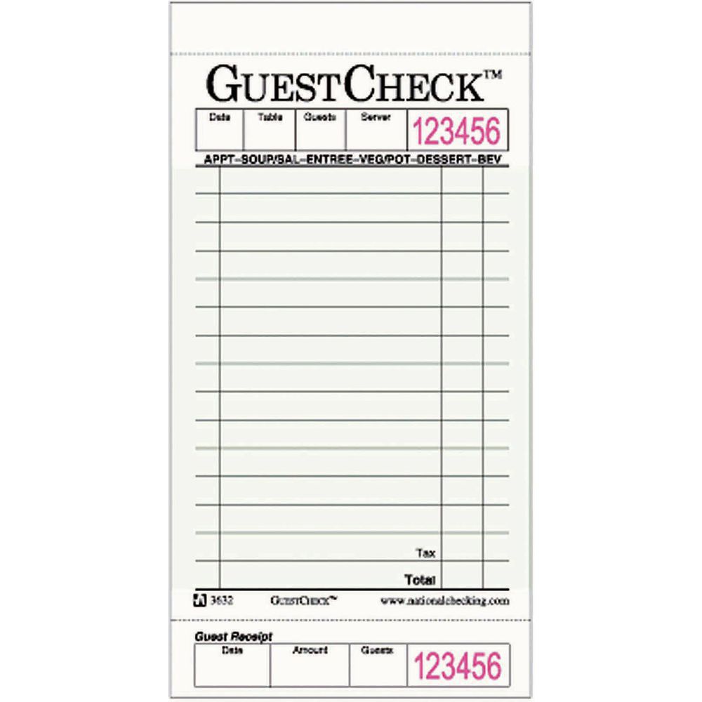 Guest Check Template