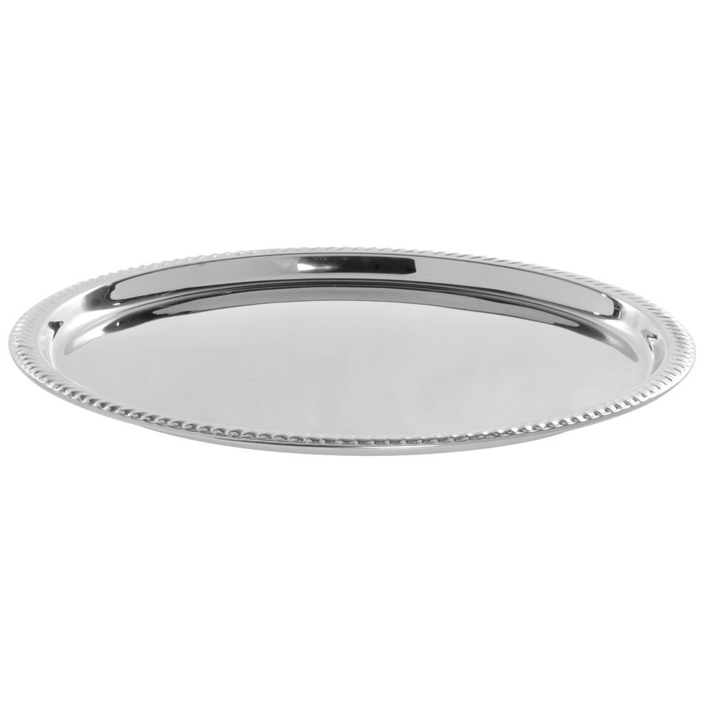 TRAY, SERVING, GADROON, ROUND, S/S, 18" DIA