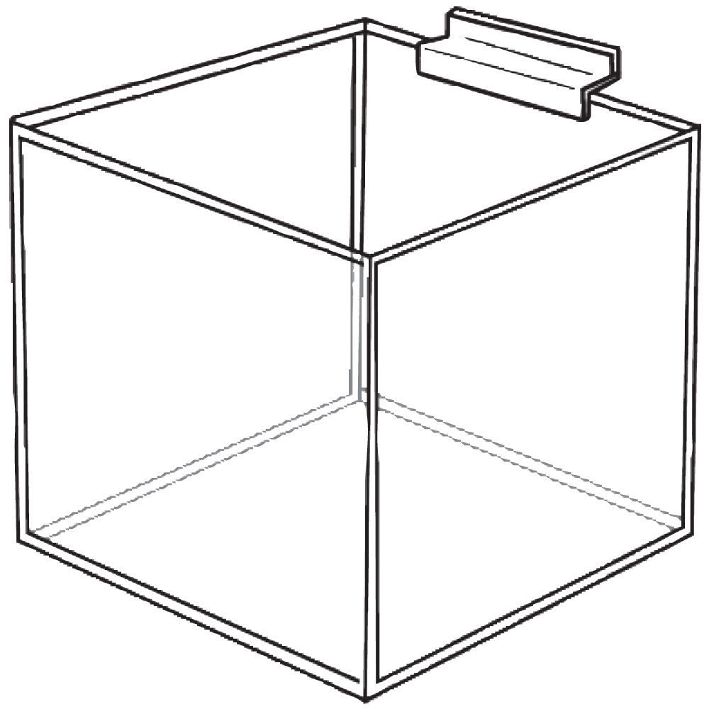 12" Square Acrylic Slatwall Bin
